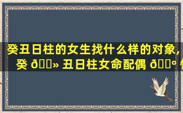 癸丑日柱的女生找什么样的对象,癸 🌻 丑日柱女命配偶 🐺 性格